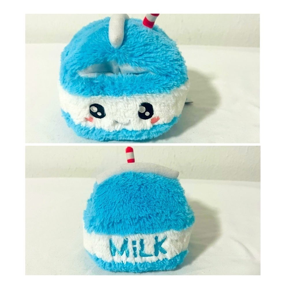Squishable Mini Comfort Food Milk Carton Snugglemi Blue White Plush EUC